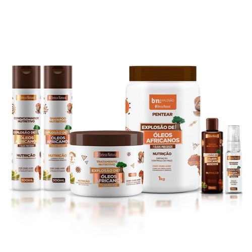 Kit Explosão de Óleos Africanos com Óleo Reparador de Pontas e Umectação | bn.Cachos Kit Explosão de Óleos Africanos com Óleo Reparador de Pontas e Umectação | bn.Cachos